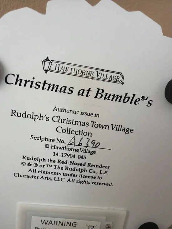 Hawthorne Village Rudolph's Town Abominable Snowman Christmas at Bumble's NEW - Picture 13 of 16